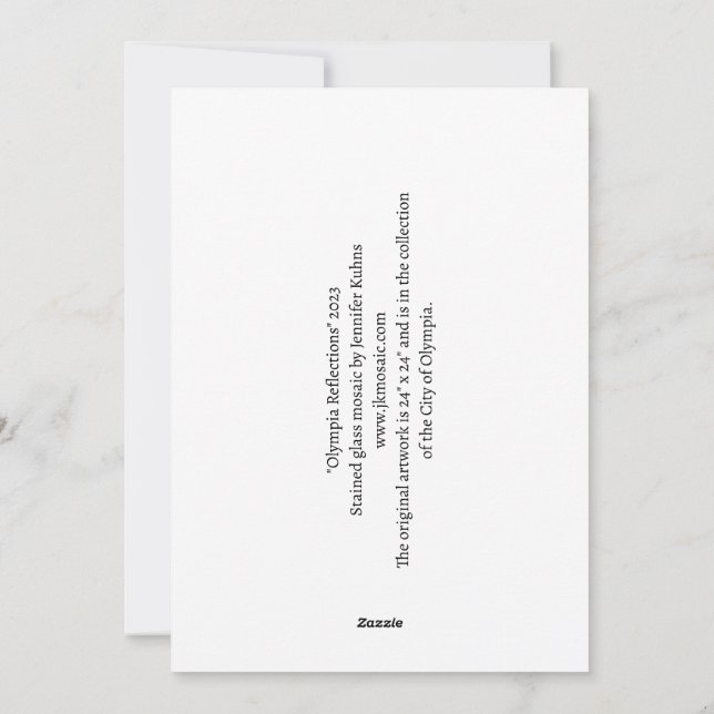 Tarjeta Festiva Mosaico de Reflecciones Olímpicas (Reverso)