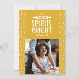 Tarjeta Festiva Mostaza | Foto brillante de los Espíritus de horne