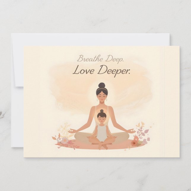 Tarjeta Festiva Mother & Child Meditation Serenity Art (Anverso)