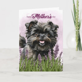Tarjeta Festiva Mother's Day Affenpinscher Dog in Purple
