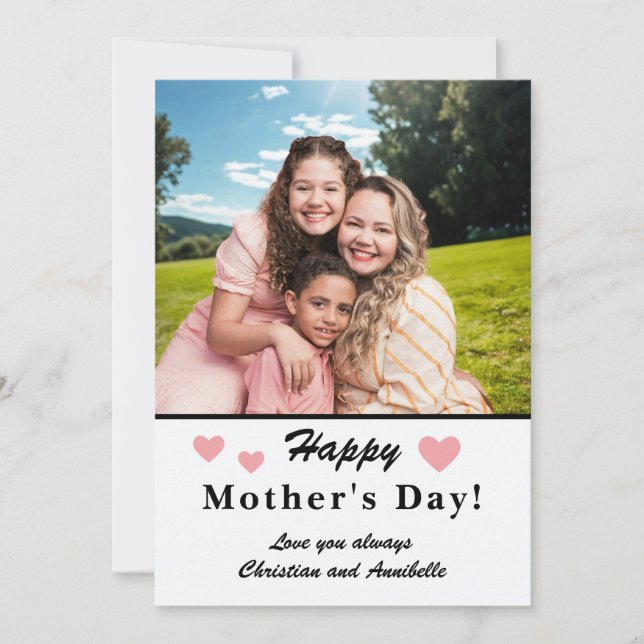 Tarjeta Festiva Mother's Day Personalized Downloadable Photo  (Anverso)