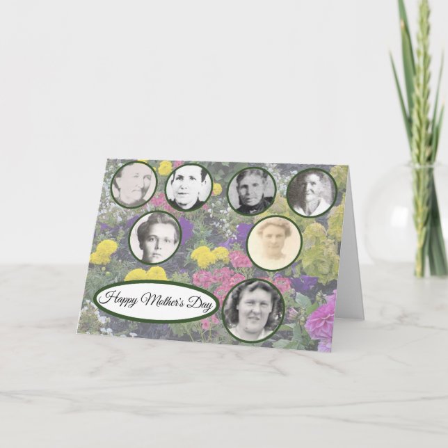Tarjeta Festiva Mothers in Family Mixed Floral Mothers Day (Anverso)
