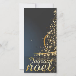 Tarjeta Festiva Motif de Noël bleu avec arbre de Noël doré
