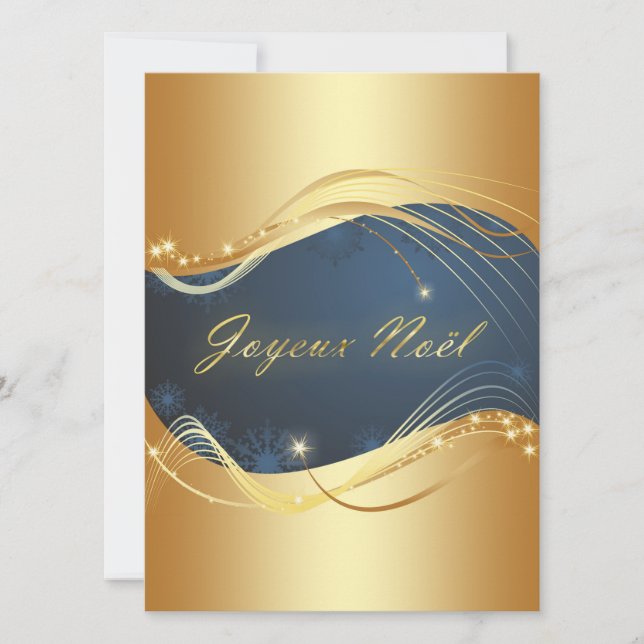 Tarjeta Festiva Motif de Noël o avec fond bleu (Anverso)