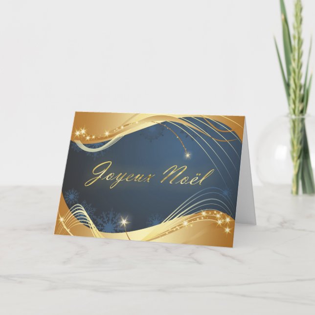 Tarjeta Festiva Motif de Noël o avec fond bleu (Anverso)