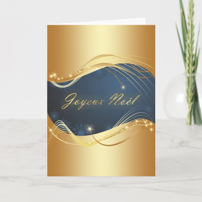 Tarjeta Festiva Motif de Noël o avec fond bleu (Anverso)
