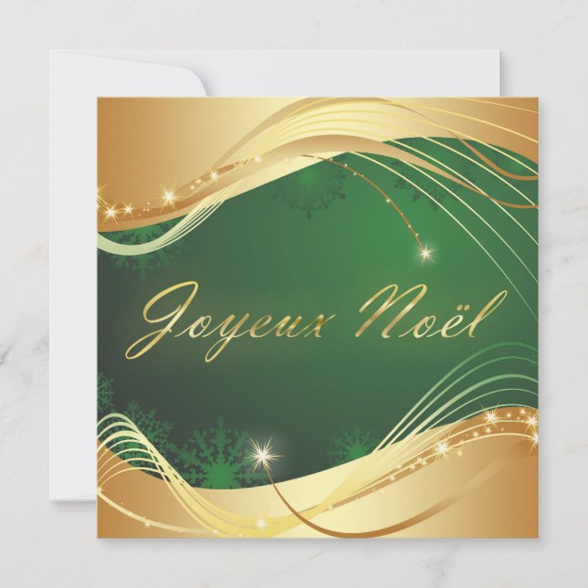 Tarjeta Festiva Motif de Noël o avec fond vert (Anverso)