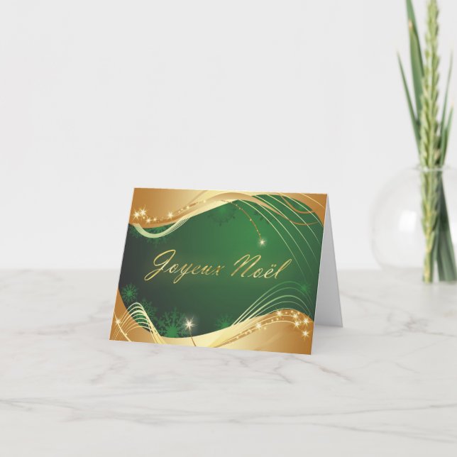 Tarjeta Festiva Motif de Noël o avec fond vert (Anverso)