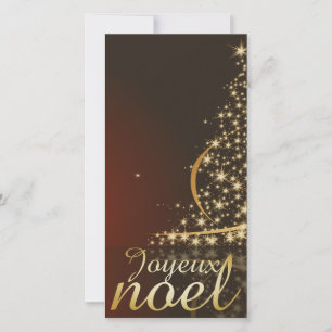 Tarjeta Festiva Motif de Noël rouge avec arbre de Noël doré