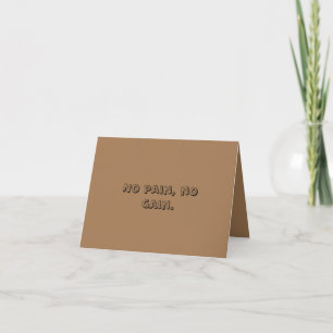 Tarjeta Festiva Motivación de gimnasio Texto personalizado y marró