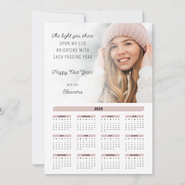 Tarjeta Festiva Motivación de la foto del calendario 2025 (Anverso)