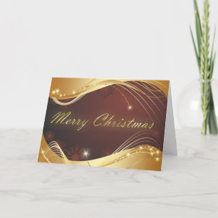 Tarjeta Festiva Motivo de los Navidades dorados con antecedentes r