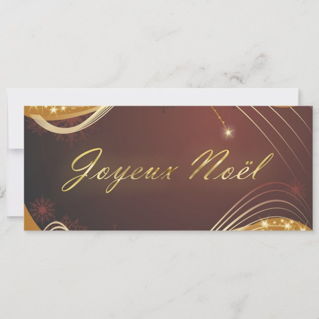 Tarjeta Festiva Motivo de Navidades dorados con fondo rojo... (Anverso)