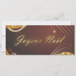 Tarjeta Festiva Motivo de Navidades dorados con fondo rojo...