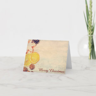 Tarjeta Festiva Motivo navideño con frutas...
