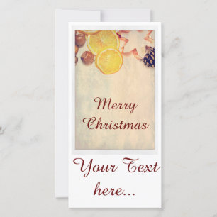 Tarjeta Festiva Motivo navideño con frutas...