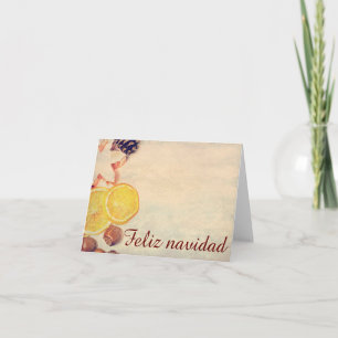 Tarjeta Festiva Motivo para Navidades con frutas...