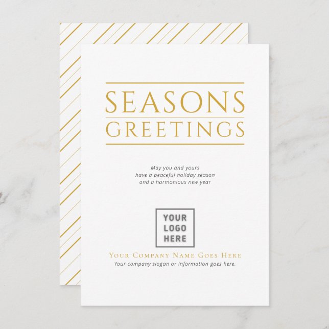 Tarjeta Festiva Motivos de bienvenida Logotipo Bandas de oro (Anverso / Reverso)