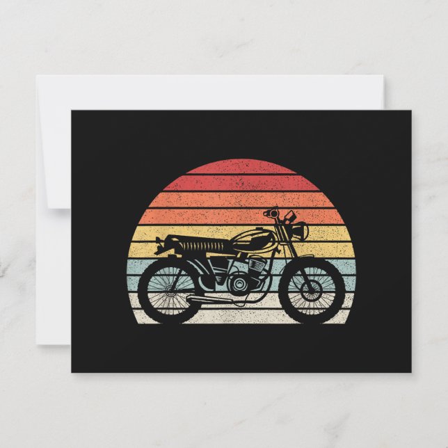 Tarjeta Festiva Moto retro vintage (Anverso)