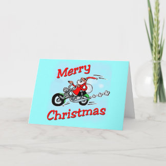Tarjeta Festiva Motocicleta Santa