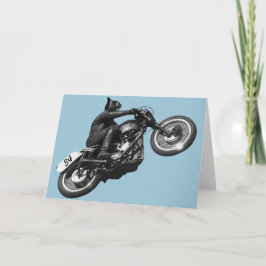 Tarjeta Festiva motocicleta vintage de gatos divertidos