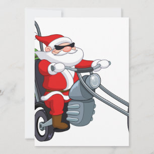 Tarjeta Festiva motociclista santa claus