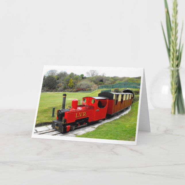 Tarjeta Festiva Motor de vapor Zebedee (Anverso)