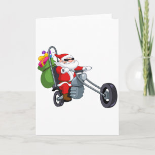 Tarjeta Festiva motorista Papá Noel de la motocicleta