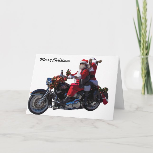 Tarjeta Festiva Motorista Santa (Anverso)