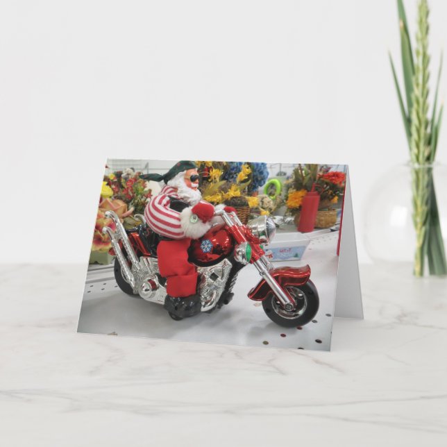 Tarjeta Festiva Motorista Santa (Anverso)