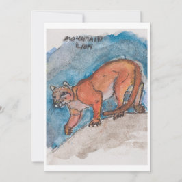 Tarjeta Festiva Mountain Lion Greeting Card