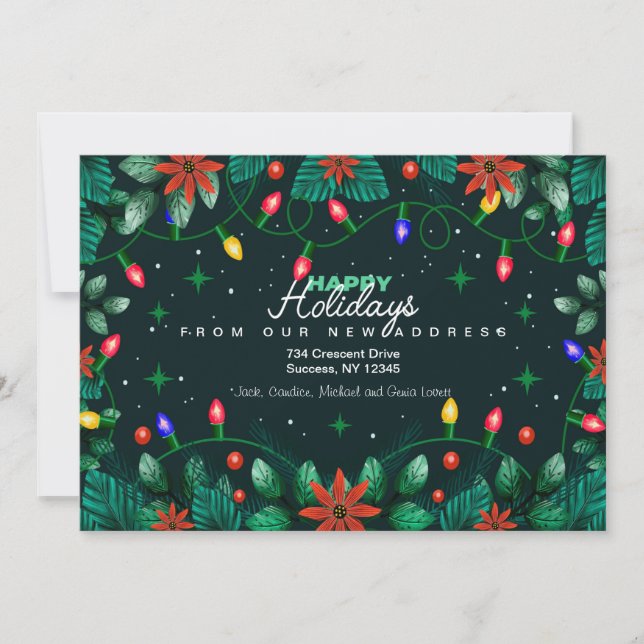Tarjeta Festiva Movimientos de luz y vacaciones de navidades (Anverso)