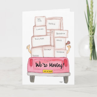 Tarjeta Festiva Moving on Down the Road - change of address