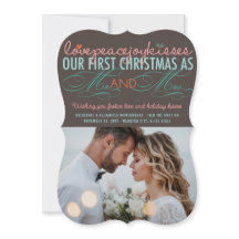 Mr & Mrs First Christmas Mistletoes Photo Wedding