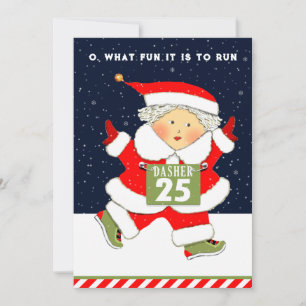 Tarjeta Festiva Mrs. Claus Racing