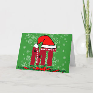 TARJETA FESTIVA MT SANTA - SANTA NAVIDADES DE TERAPISTAS DE MASAJE