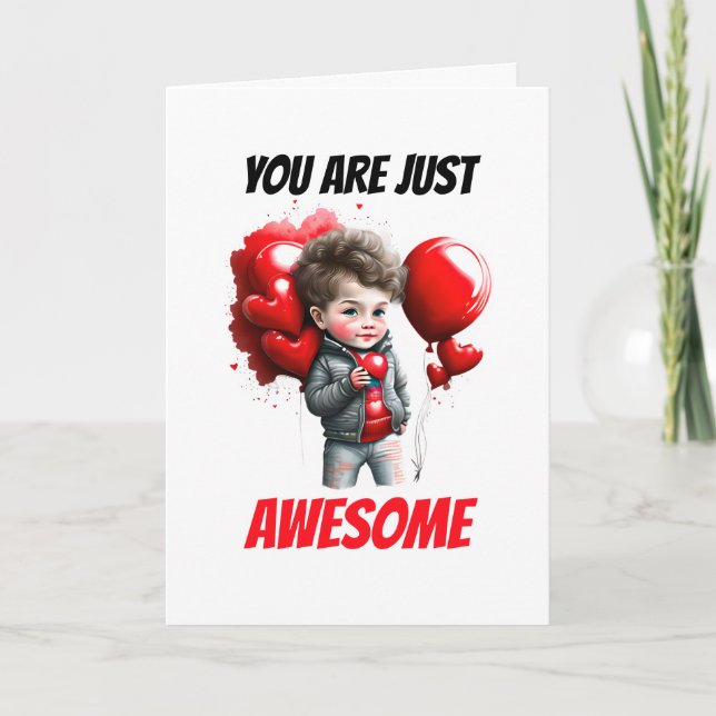 Tarjeta Festiva Muchacho caucásico El día de San Valentín, eres ge (Anverso)