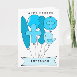 Tarjeta Festiva Muchacho Pascua religiosa
