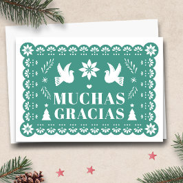 Tarjeta Festiva Muchas gracias Papel Picado Navidades