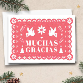 Tarjeta Festiva Muchas gracias Papel Picado Navidades
