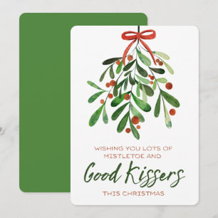 Tarjeta Festiva Muchos Navidades Graciosos De Mistletoe Good Kisse