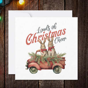 Tarjeta Festiva Muchos Navidades saludan a los conejos en Camión R
