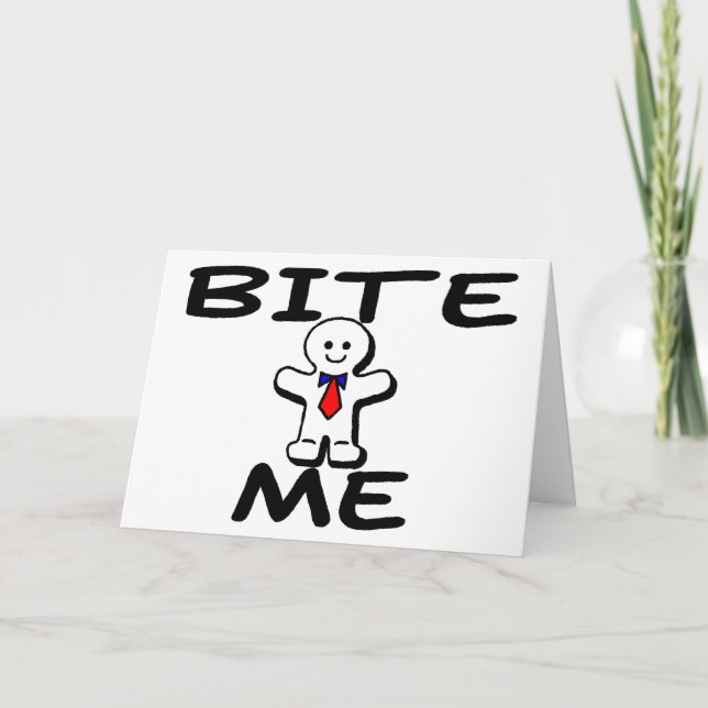 Tarjeta Festiva Muérdame hombre de pan de jengibre (Anverso)