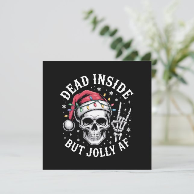 Tarjeta Festiva Muertos Dentro Pero Navidades De Jolly AF Esbozo E (Anverso de pie)
