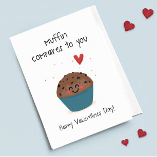 Tarjeta Festiva Muffin Comparado Con Usted Cute Muffin Pun Valenti