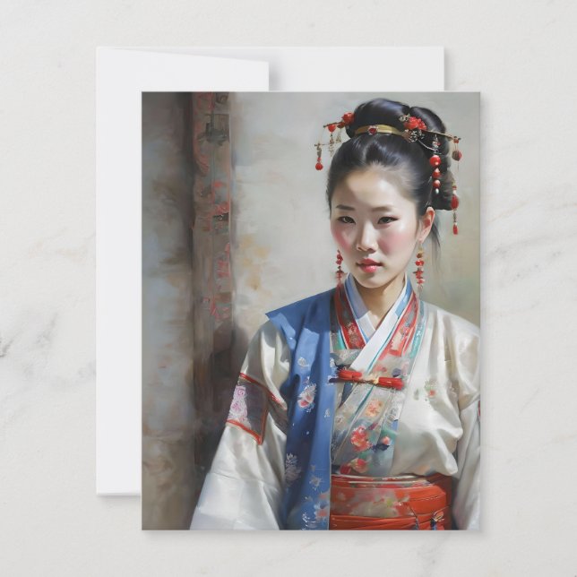 Tarjeta Festiva Mujer china Zhuang A (Anverso)