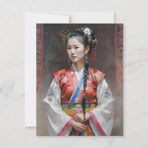 Tarjeta Festiva Mujer china Zhuang K