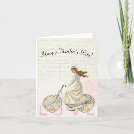 Tarjeta Festiva Mujer del Victorian del día de madre que monta un