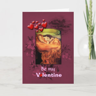 Tarjeta Festiva Mujer durmiendo día de San Valentín, San Valentín