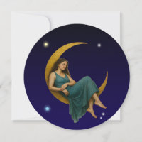 Mujer En Una Luna Creciente